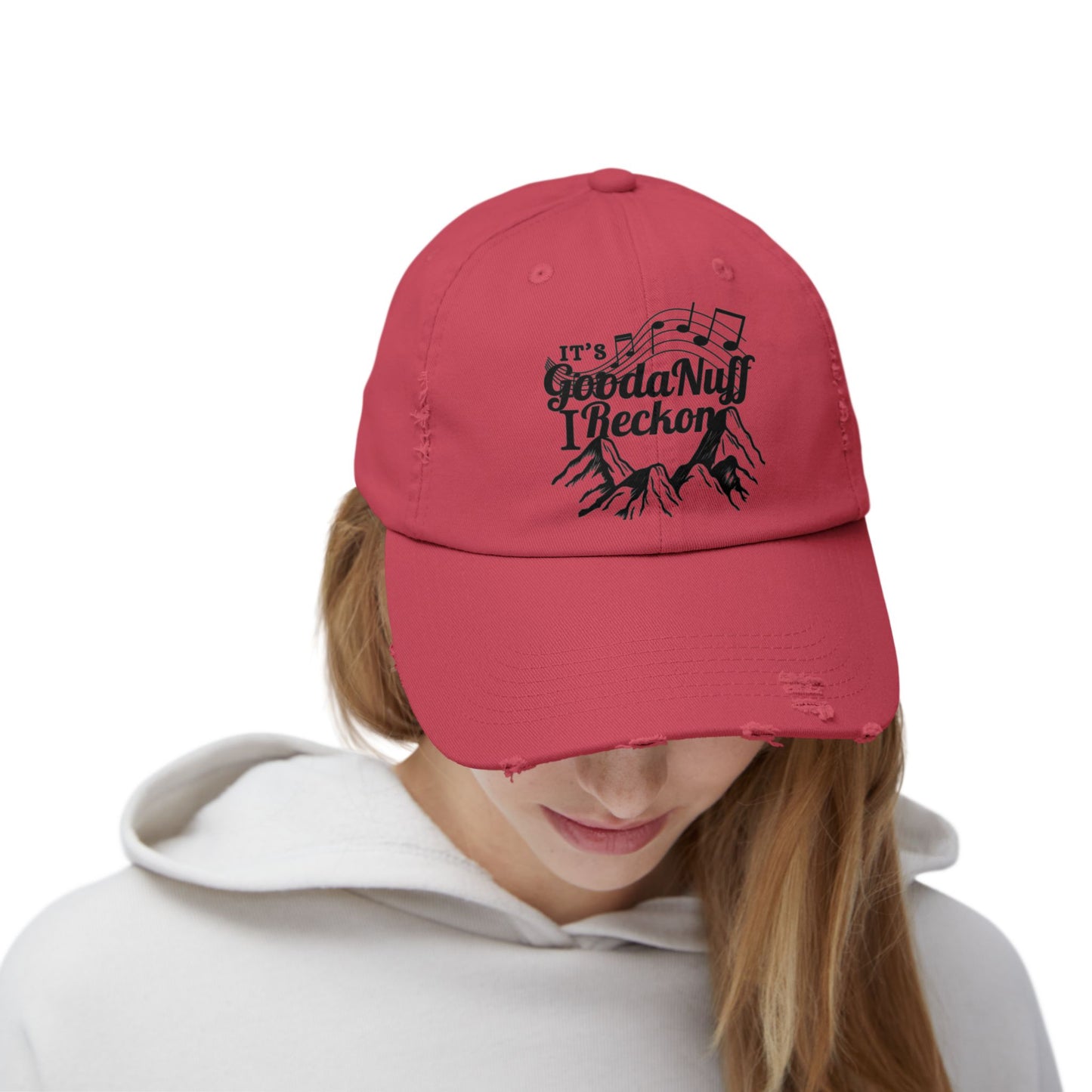 It's GoodaNuff I Reckon Distressed Baseball Cap