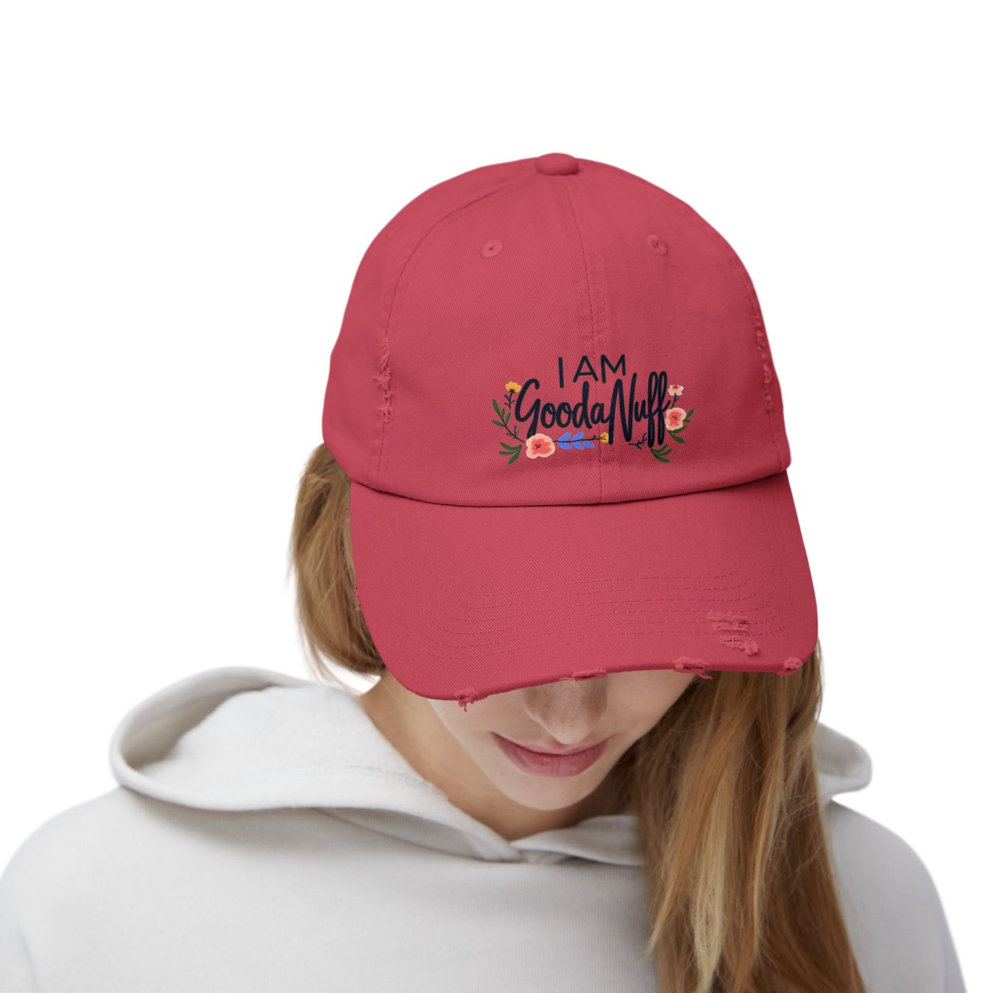 I AM GoodaNuff Distressed Baseball Cap