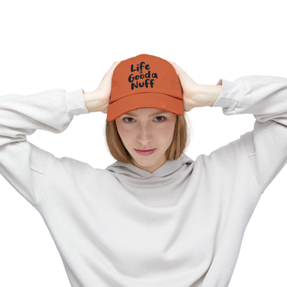 Life Is GoodaNuff Distressed Baseball Cap
