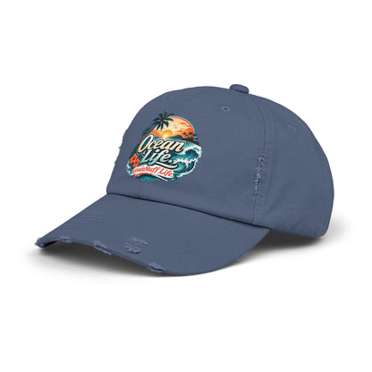 Ocean Life. GoodaNuff Life. Distressed Baseball Cap