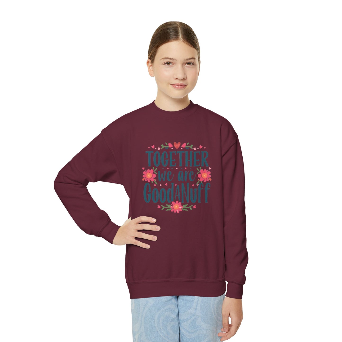Together we are GoodaNuff Unisex Youth Crewneck