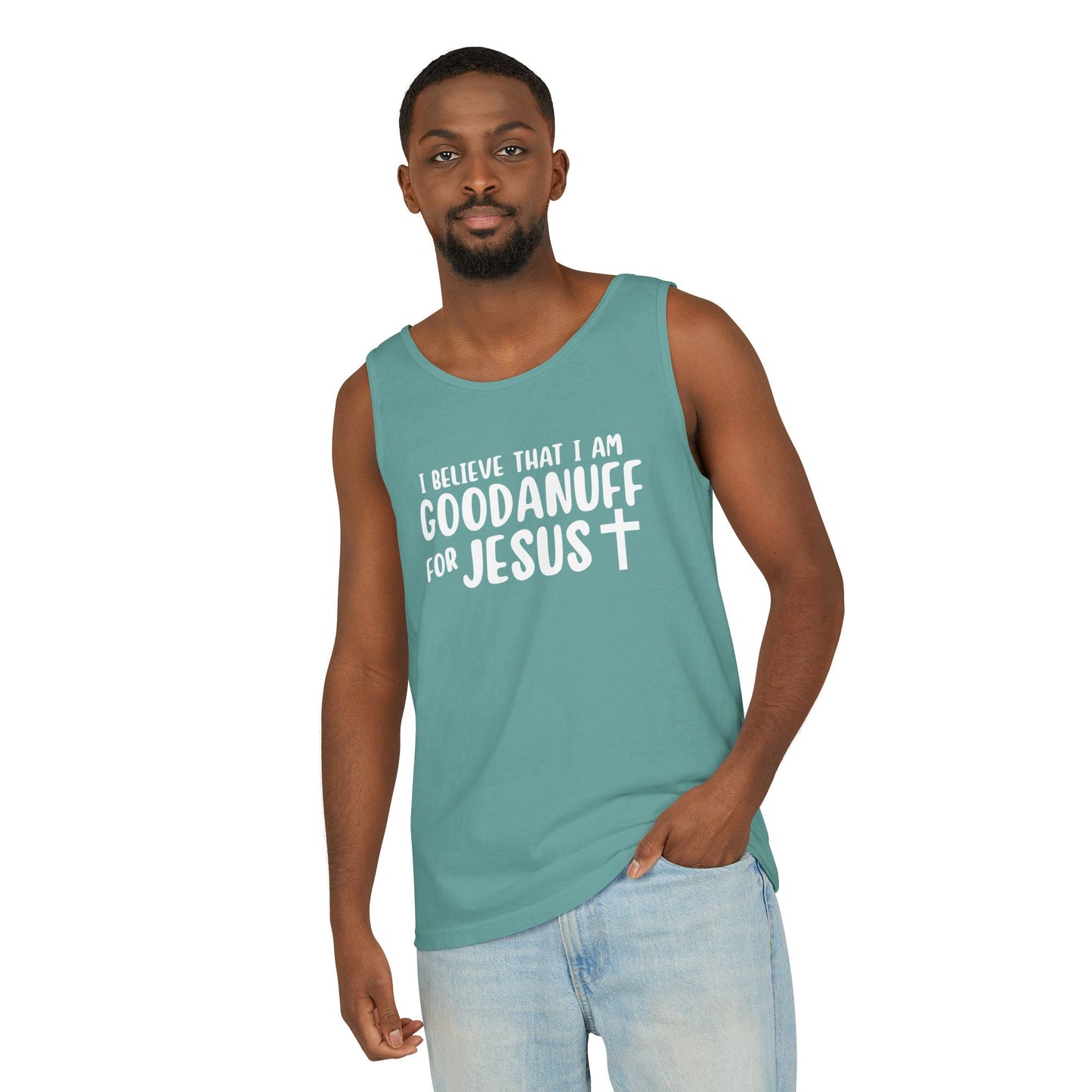 I Believe that I am GoodaNuff for Jesus Men's Lightweight Tank Top
