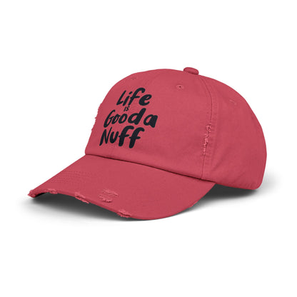 Life Is GoodaNuff Distressed Baseball Cap