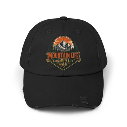 Mountain Life. GoodaNuff Life. Distressed Baseball Cap