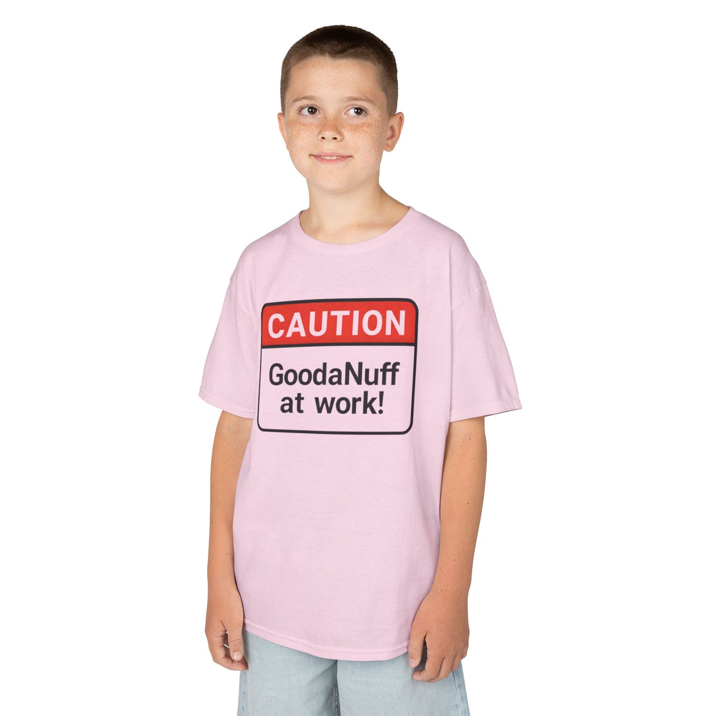 Caution-GoodaNuff at Work Unisex Youth T-Shirt