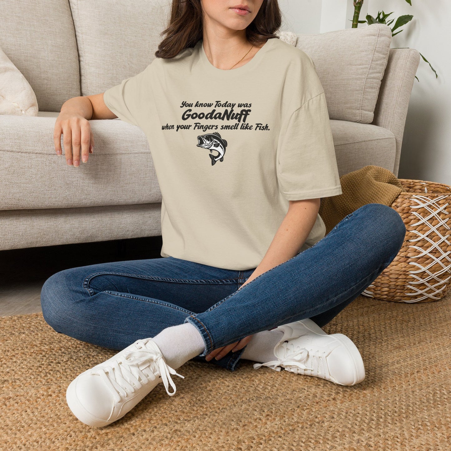 You know Today was GoodaNuff when your fingers smell like Fish Unisex Softstyle T-Shirt