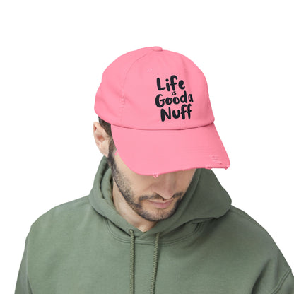 Life Is GoodaNuff Distressed Baseball Cap