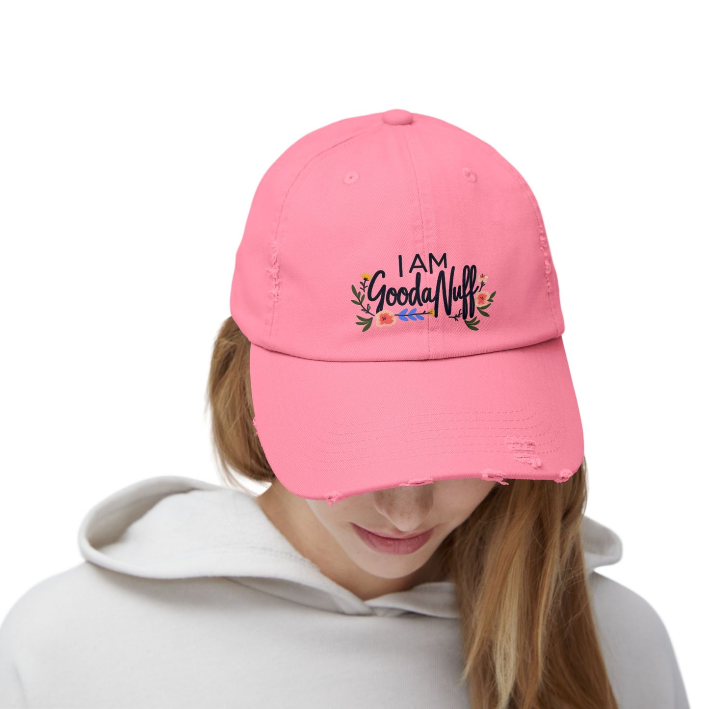 I AM GoodaNuff Distressed Baseball Cap