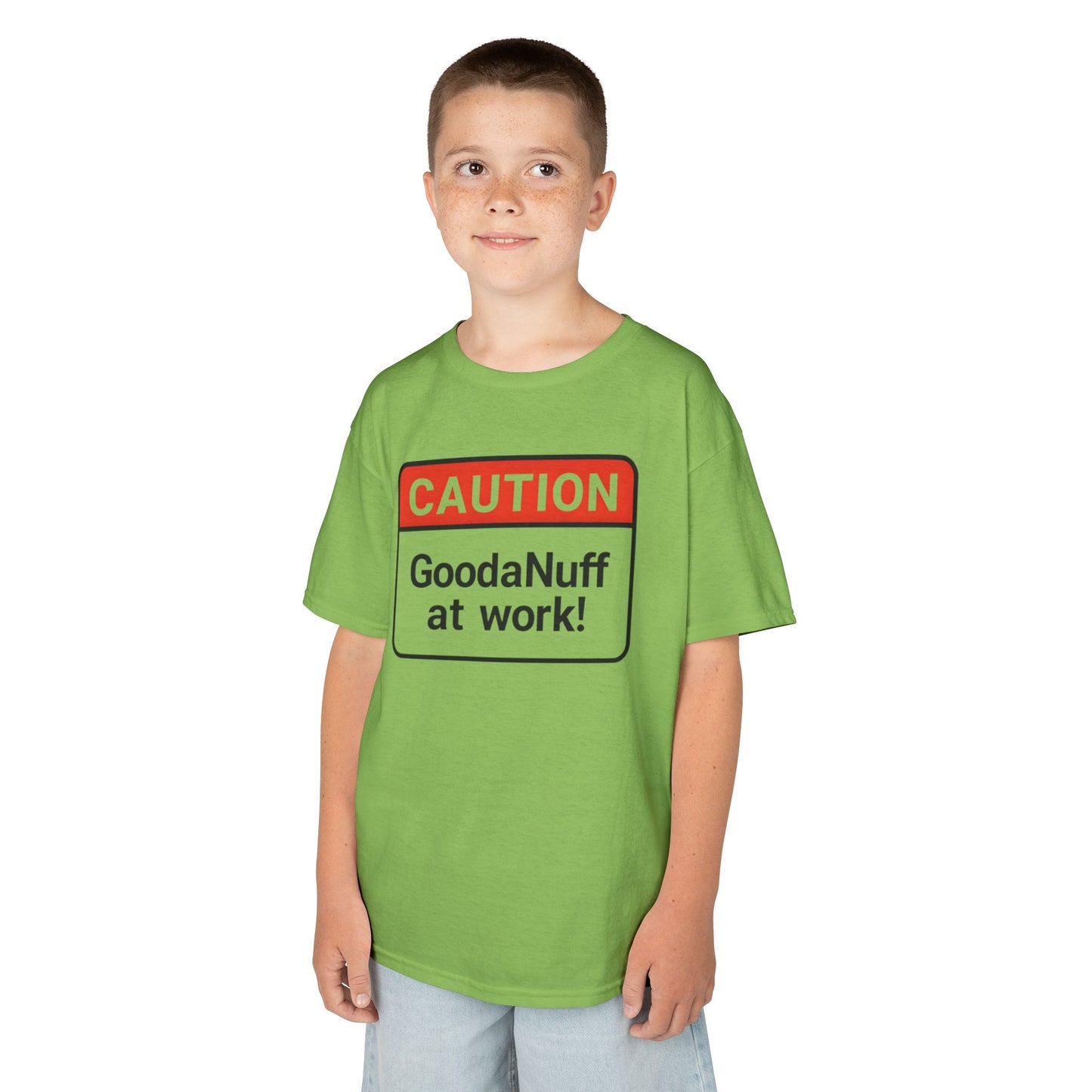 Caution-GoodaNuff at Work Unisex Youth T-Shirt
