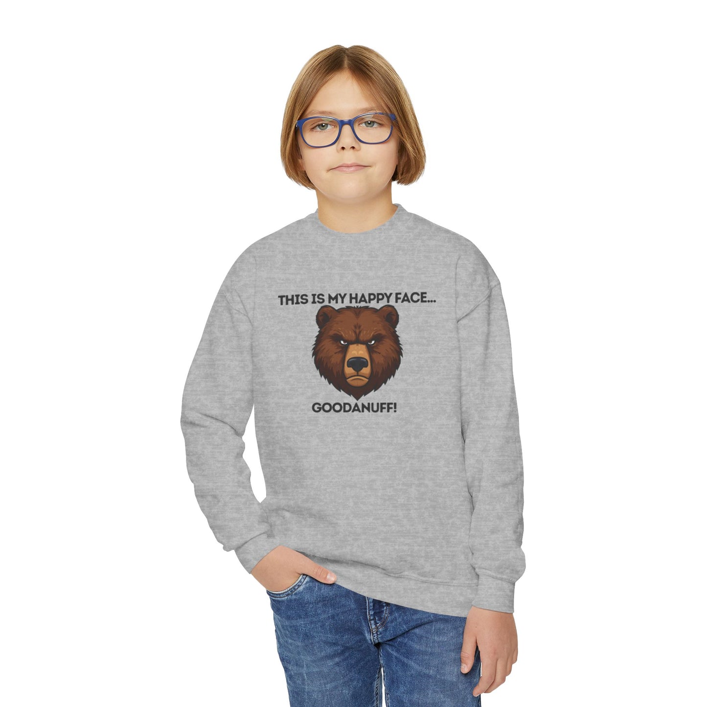 This is my Happy Face...GoodaNuff Unisex Youth Crewneck