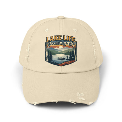 Lake Life. GoodaNuff Life. Distressed Baseball Cap