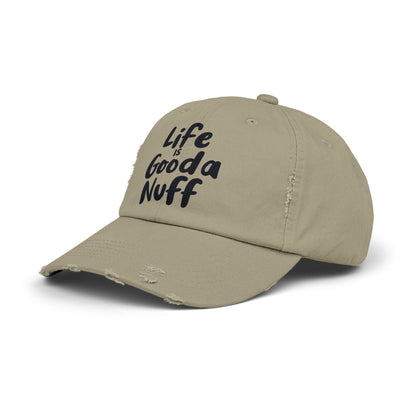 Life Is GoodaNuff Distressed Baseball Cap