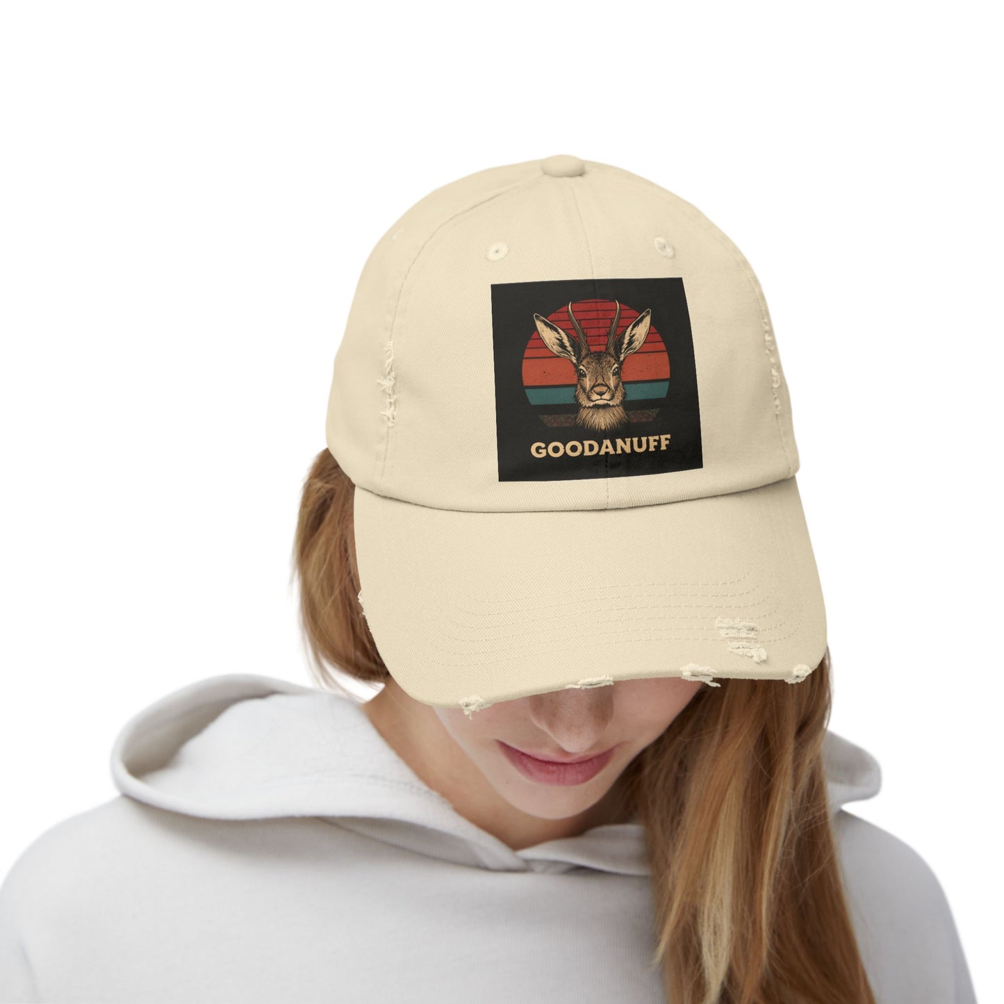 Jackalope...GoodaNuff Distressed Baseball Cap