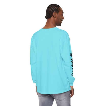 GoodaNuff Logo Long Sleeve Tee — Inspirational Apparel with Website & Social Icons