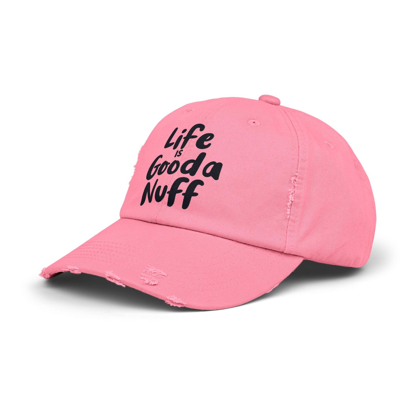 Life Is GoodaNuff Distressed Baseball Cap