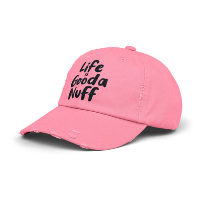 Life Is GoodaNuff Distressed Baseball Cap