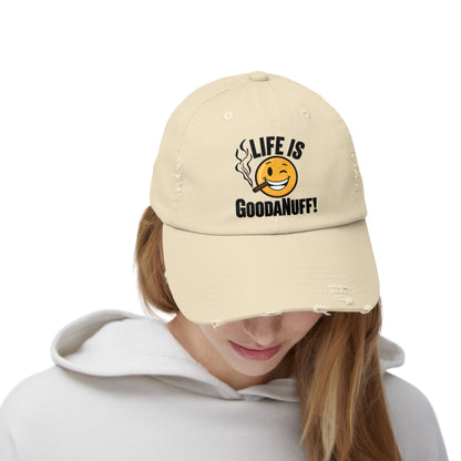 Life is GoodaNuff Distressed Baseball Cap