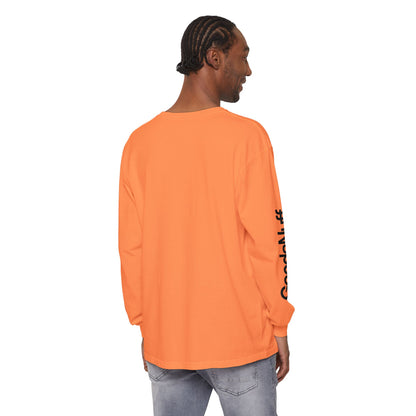 GoodaNuff Logo Long Sleeve Tee — Inspirational Apparel with Website & Social Icons