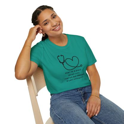 Heart of a Nurse. Saving Lives. Charting and Thriving. Always GoodaNuff Unisex Softstyle T-Shirt