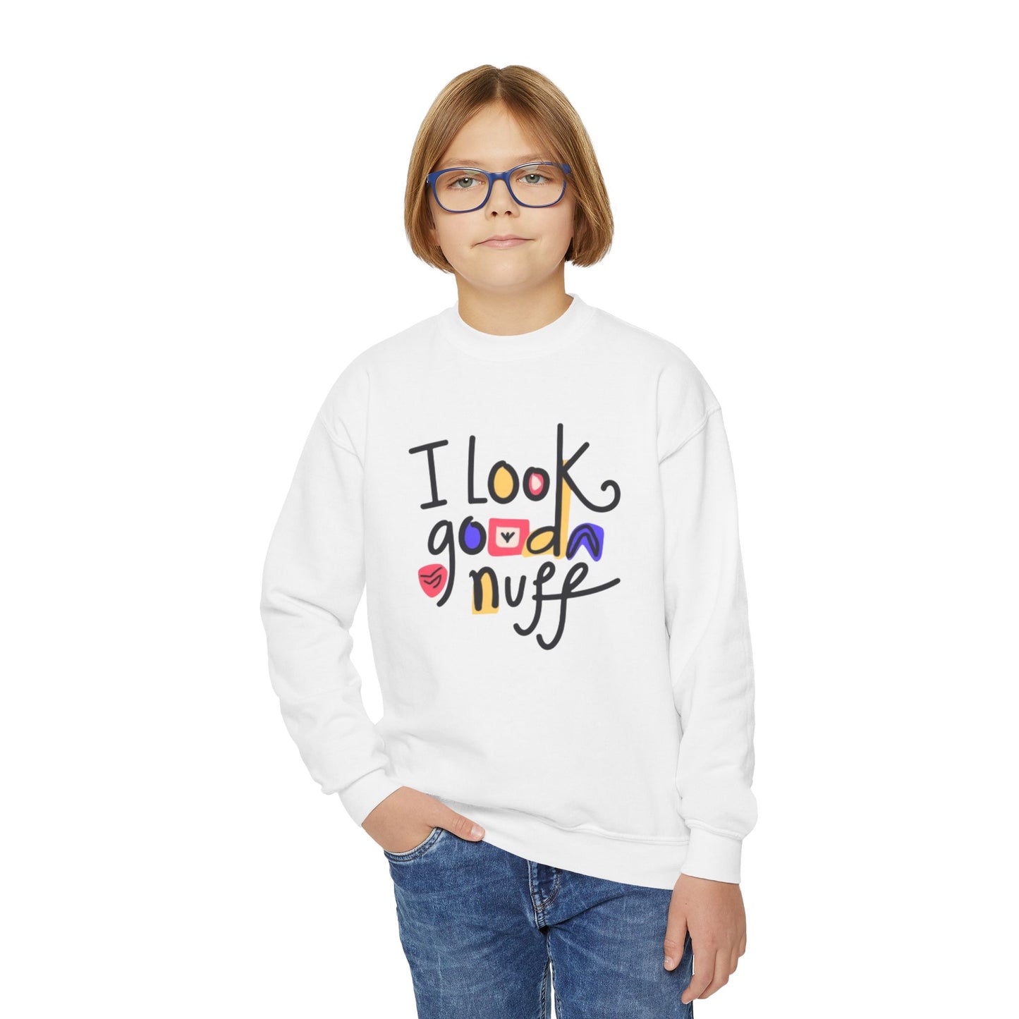 I Look GoodaNuff Unisex Youth Crewneck