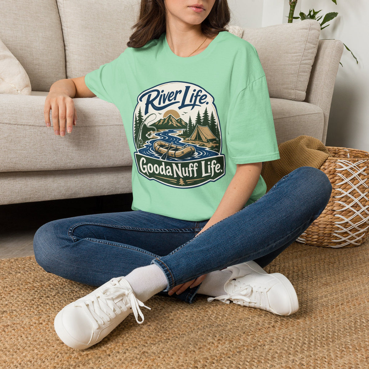 River Life. GoodaNuff Life. Unisex Softstyle T-Shirt