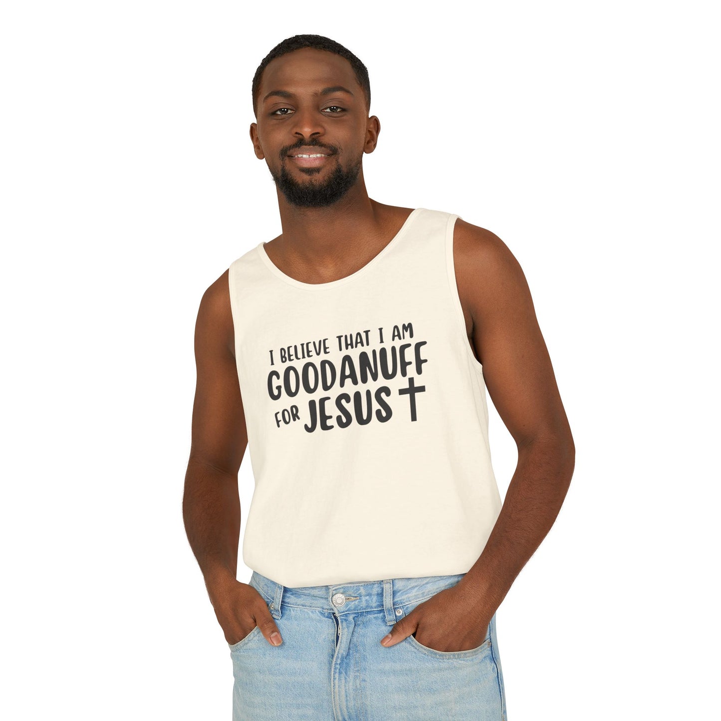 I Believe that I am GoodaNuff for Jesus Men's Lightweight Tank Top
