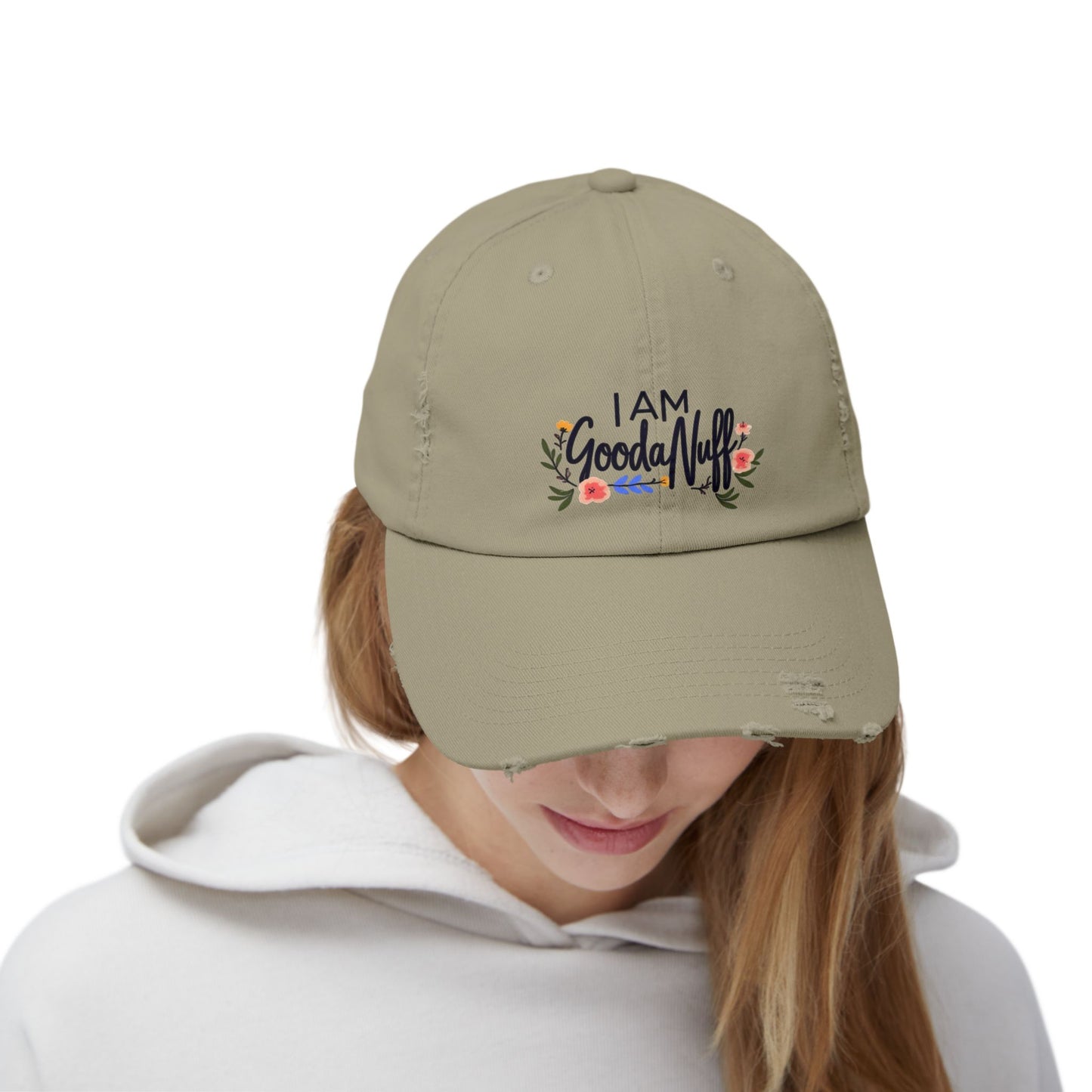 I AM GoodaNuff Distressed Baseball Cap
