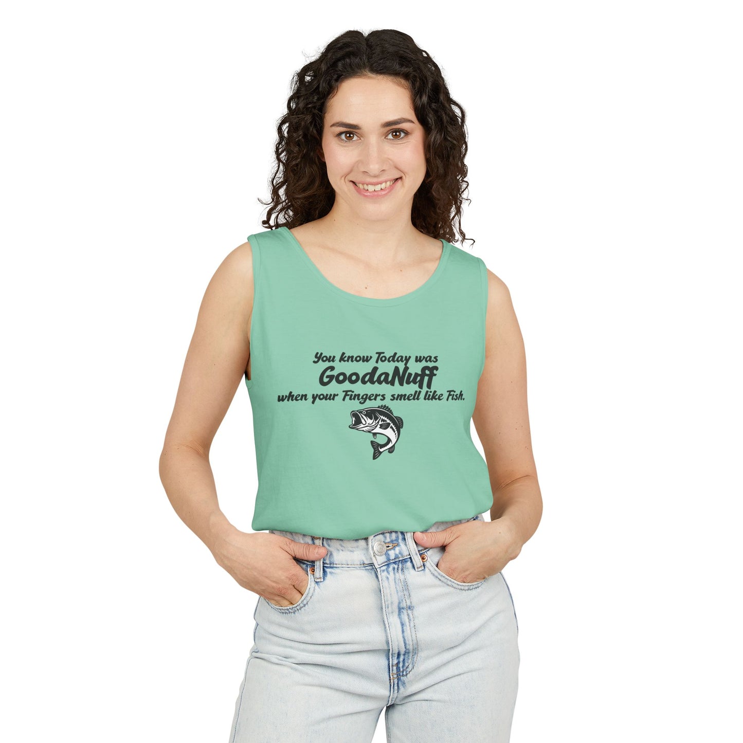You know Today was GoodaNuff when your Fingers smell like Fish. Men's Lightweight Tank Top
