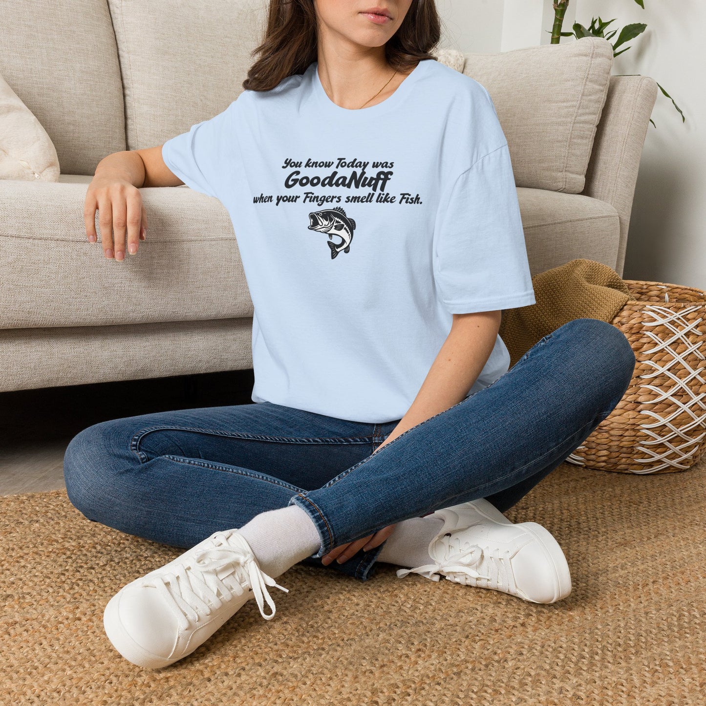 You know Today was GoodaNuff when your fingers smell like Fish Unisex Softstyle T-Shirt