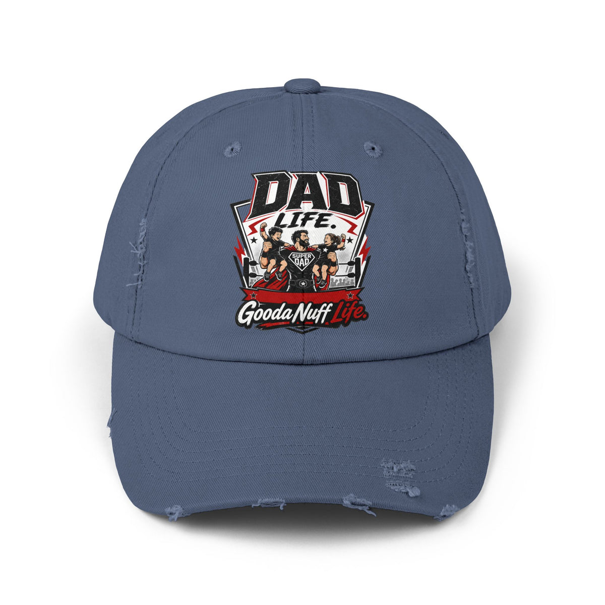 Dad Life. GoodaNuff Life. Distressed Baseball Cap