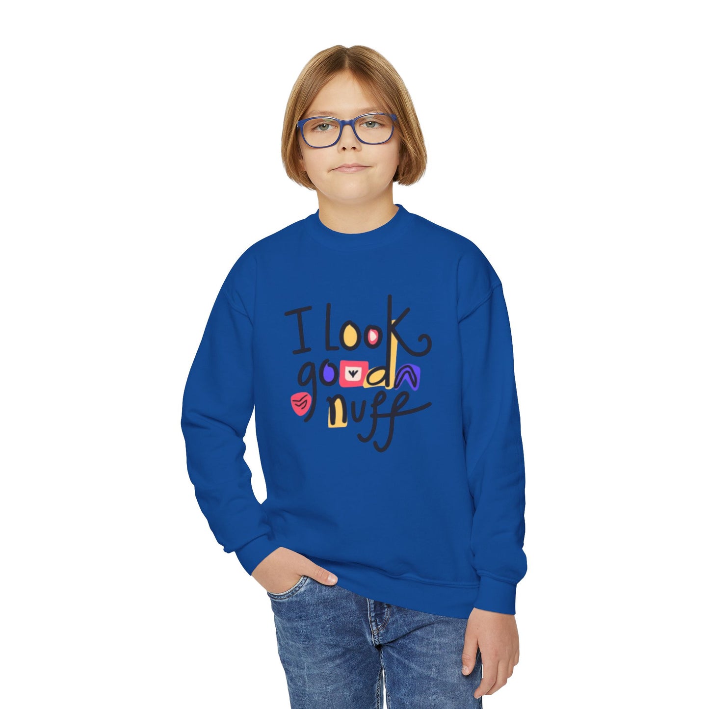 I Look GoodaNuff Unisex Youth Crewneck