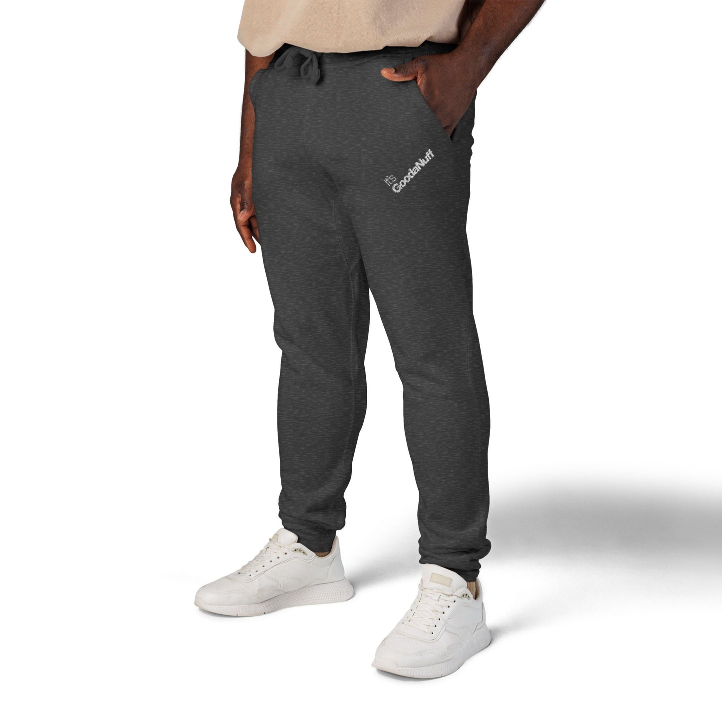 White-It's GoodaNuff Classic Unisex Jogger Sweatpants