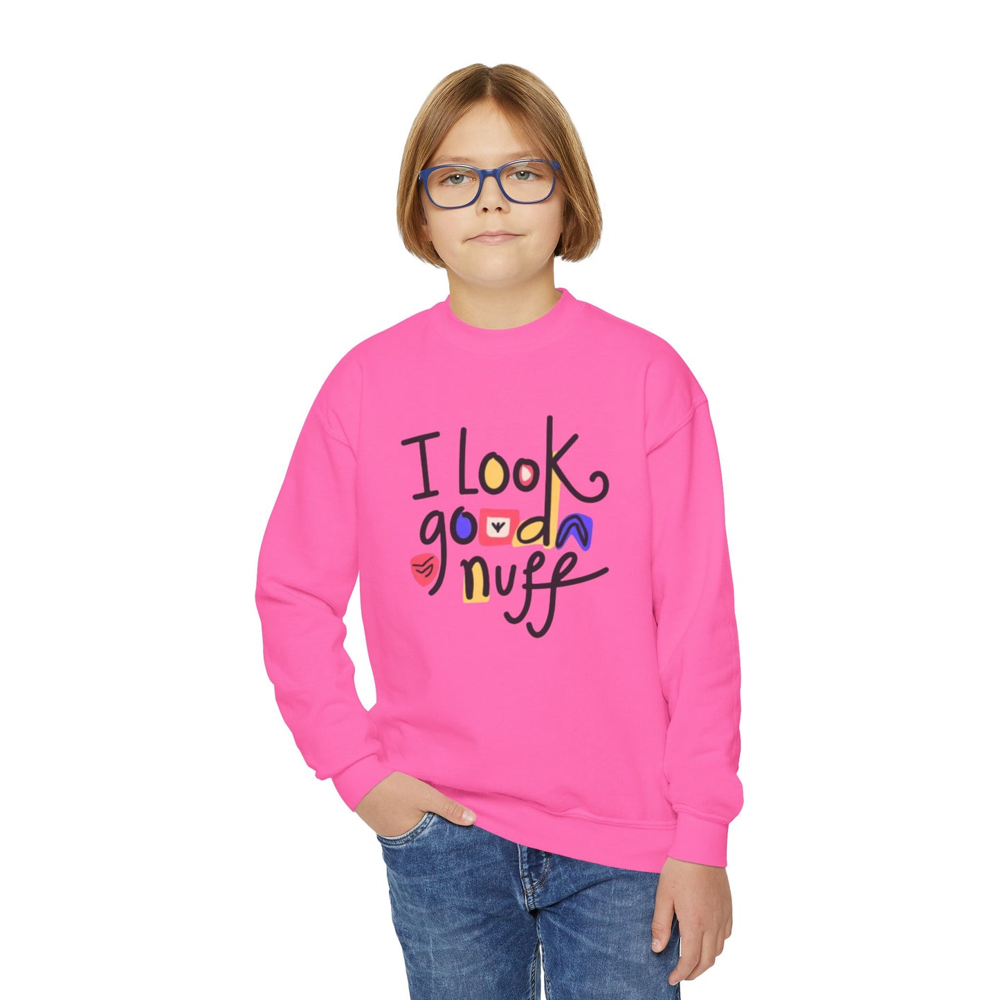 I Look GoodaNuff Unisex Youth Crewneck