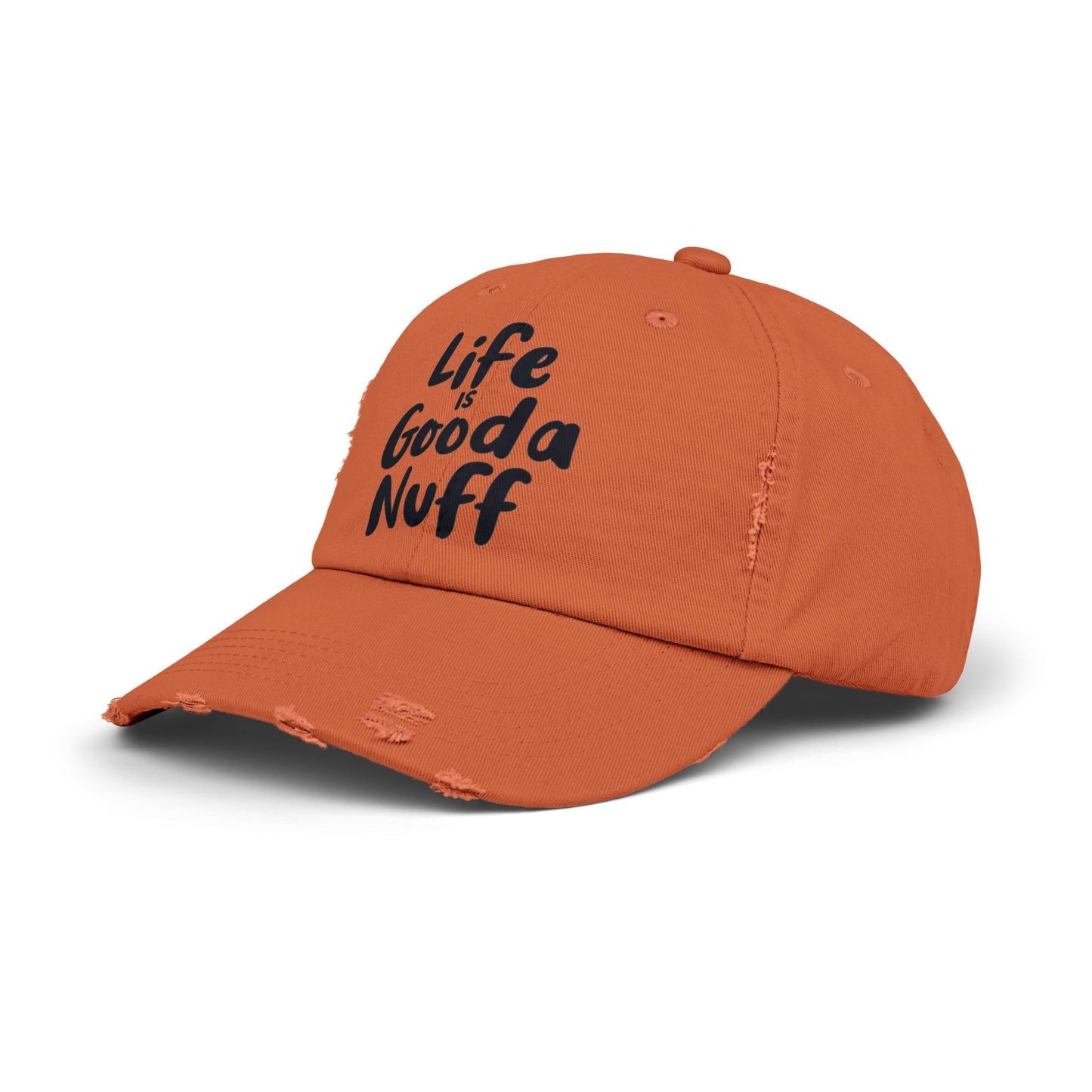 Life Is GoodaNuff Distressed Baseball Cap