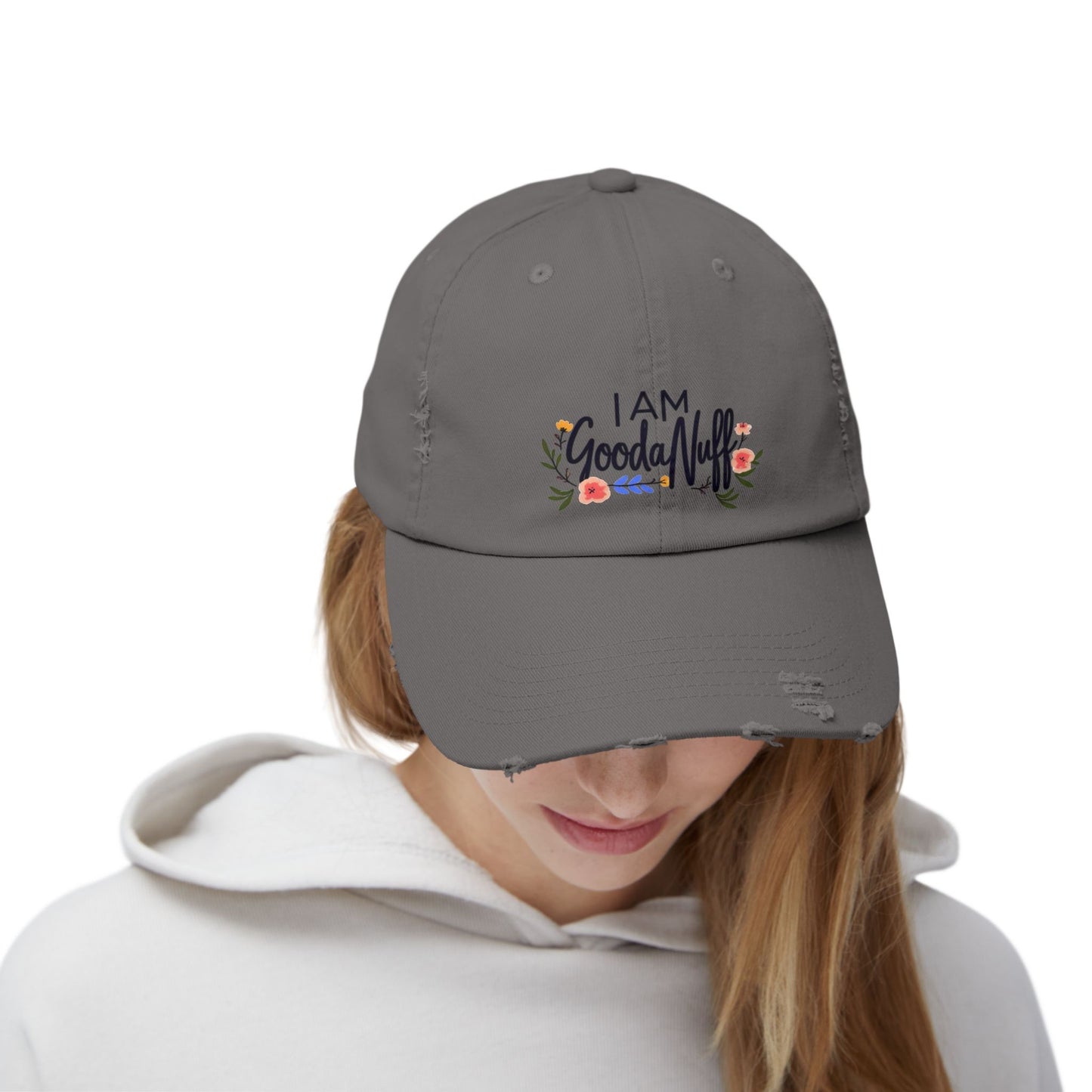 I AM GoodaNuff Distressed Baseball Cap