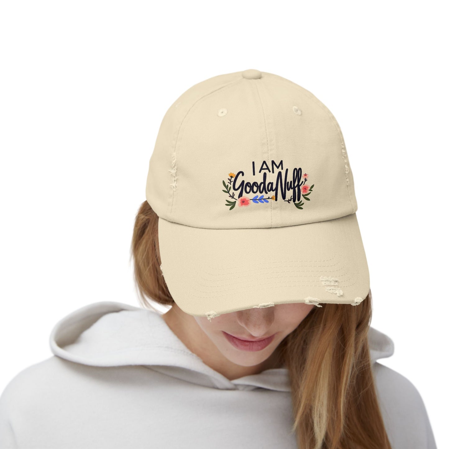 I AM GoodaNuff Distressed Baseball Cap