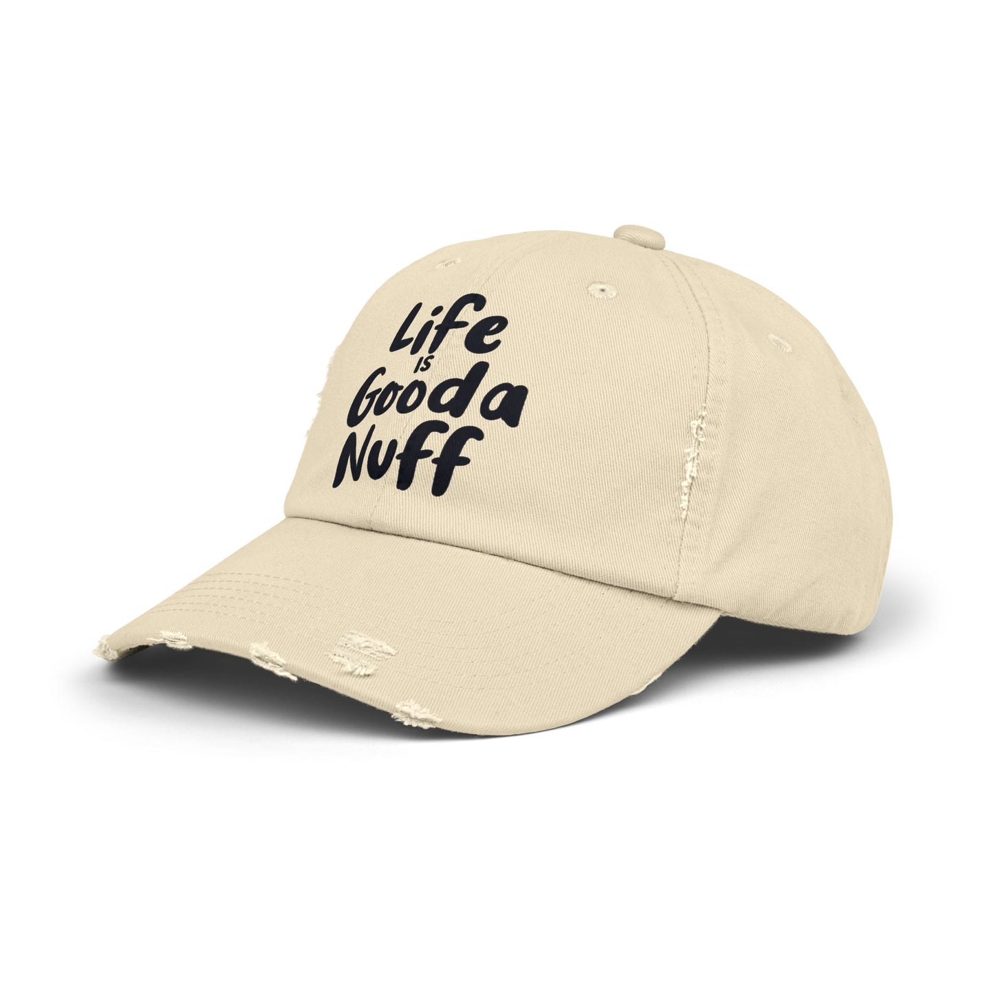 Life Is GoodaNuff Distressed Baseball Cap