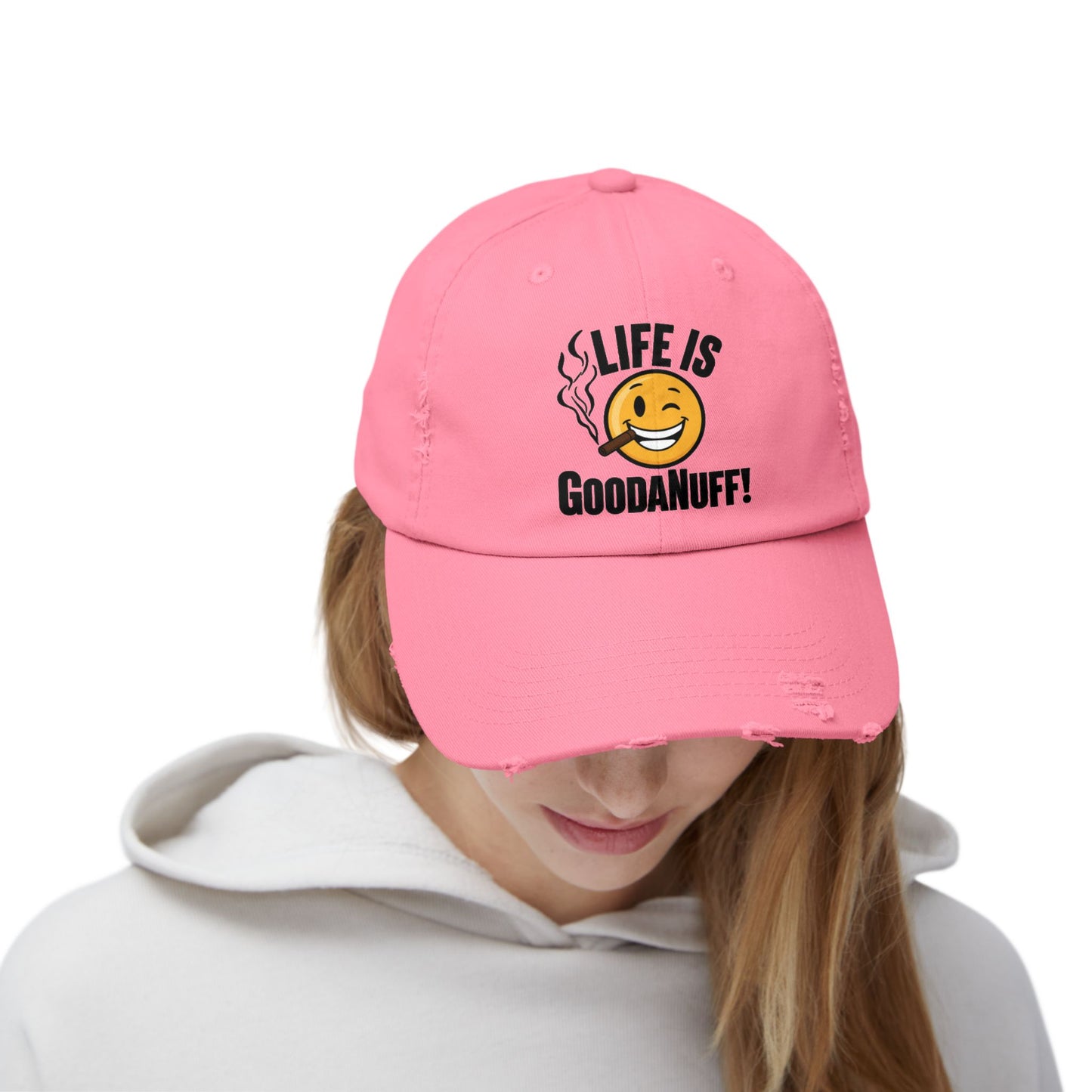 Life is GoodaNuff Distressed Baseball Cap