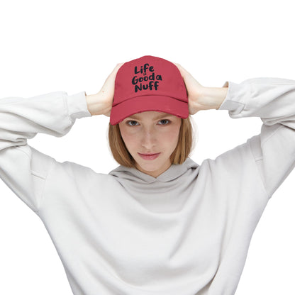 Life Is GoodaNuff Distressed Baseball Cap