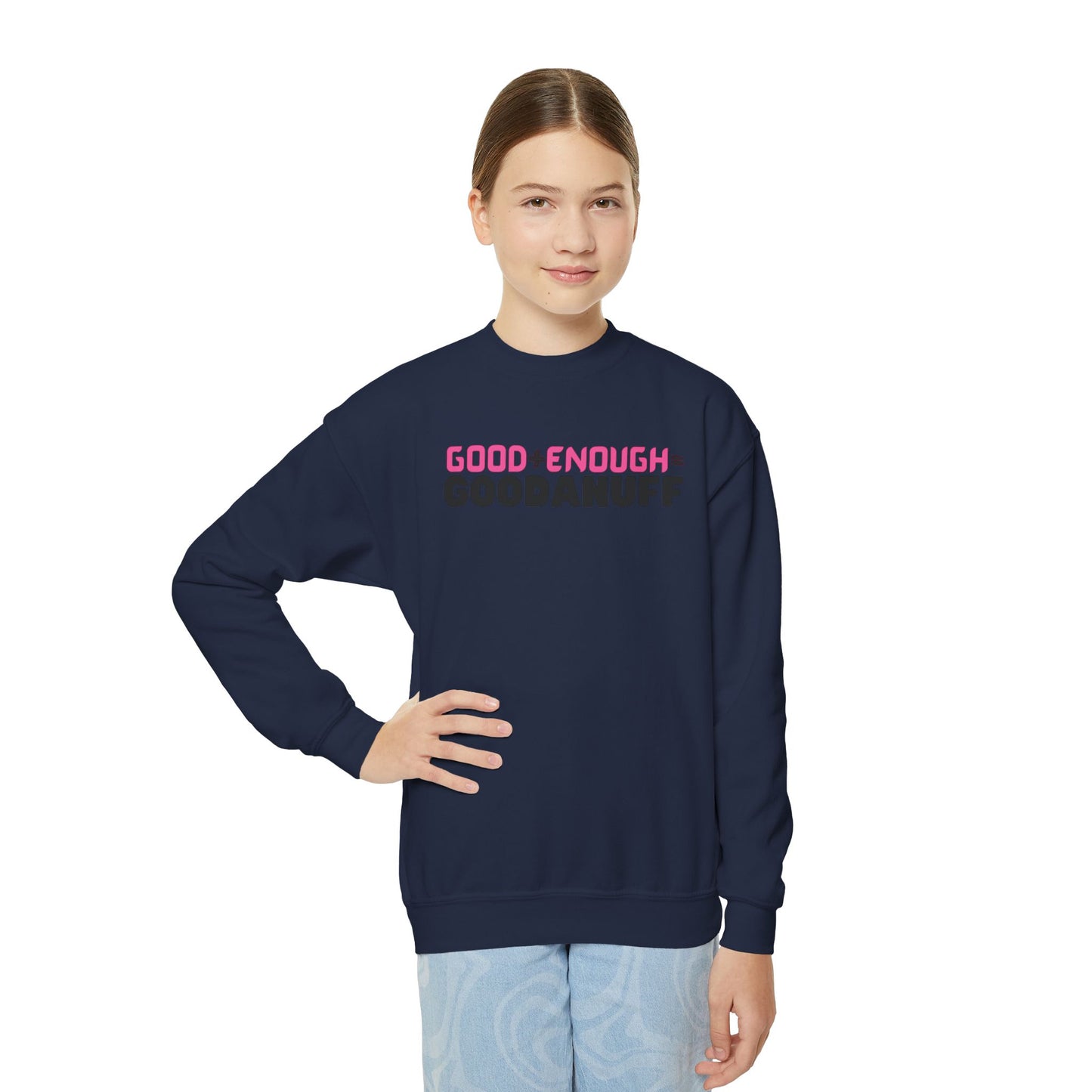 Good+Enough=GoodaNuff Unisex Youth Crewneck