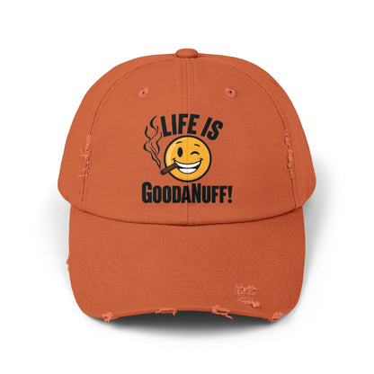Life is GoodaNuff Distressed Baseball Cap