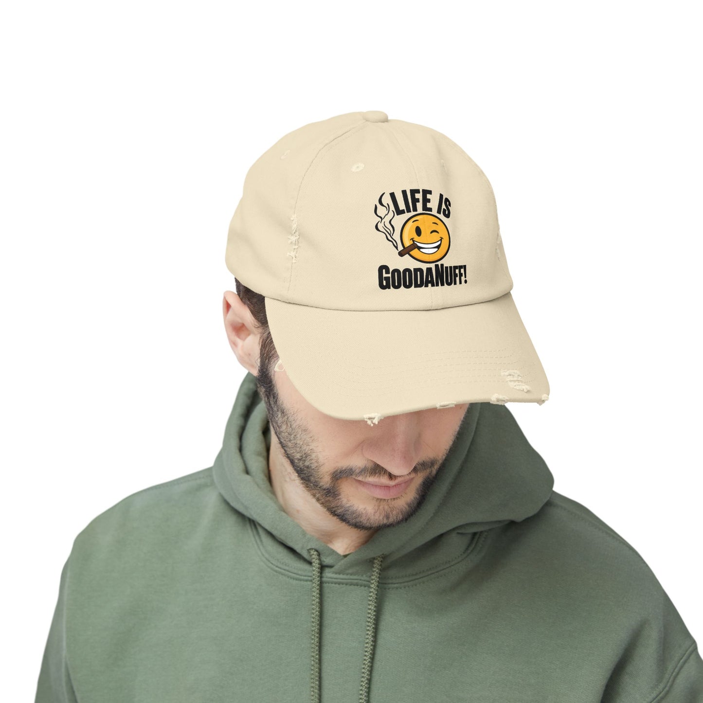 Life is GoodaNuff Distressed Baseball Cap