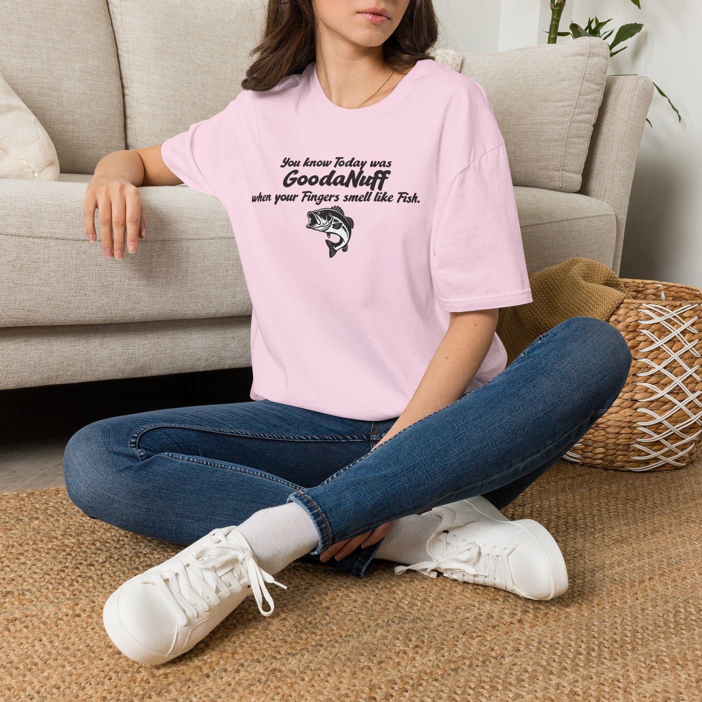 You know Today was GoodaNuff when your fingers smell like Fish Unisex Softstyle T-Shirt
