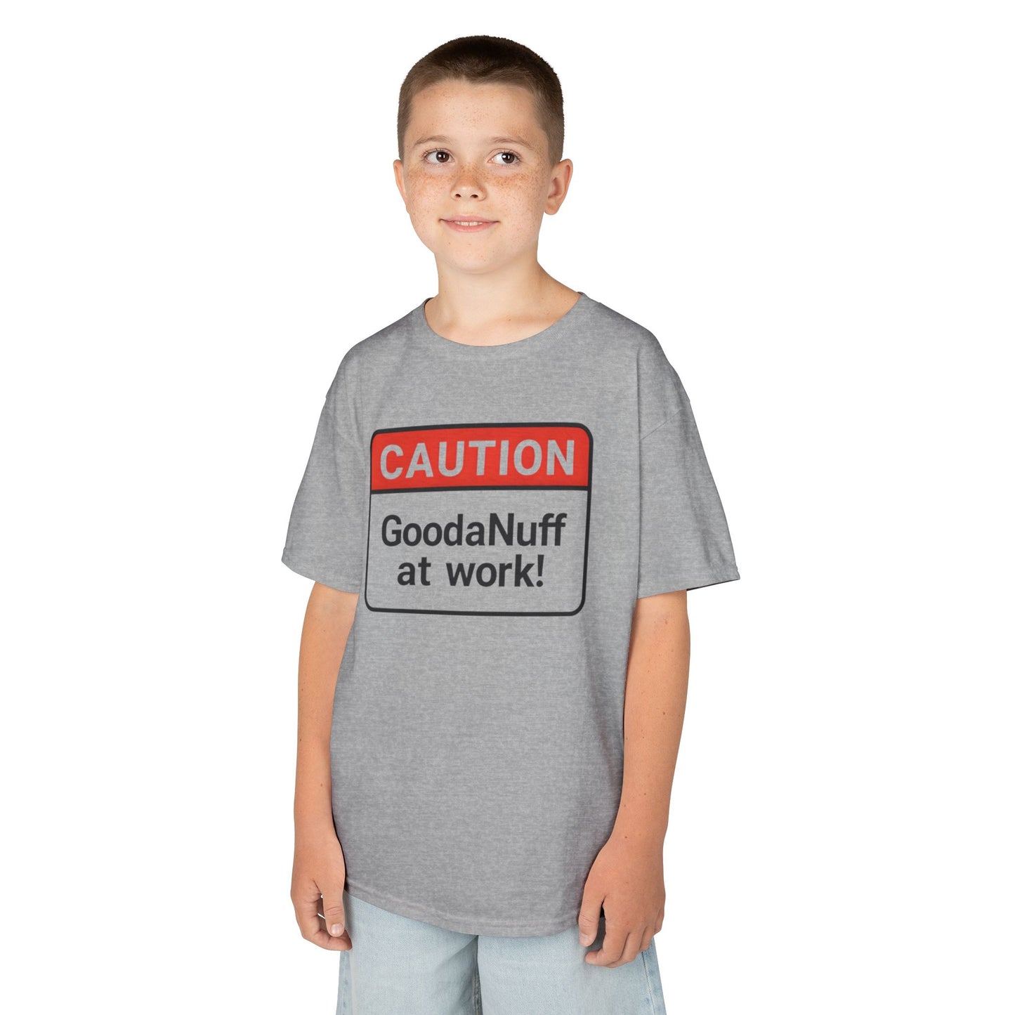 Caution-GoodaNuff at Work Unisex Youth T-Shirt