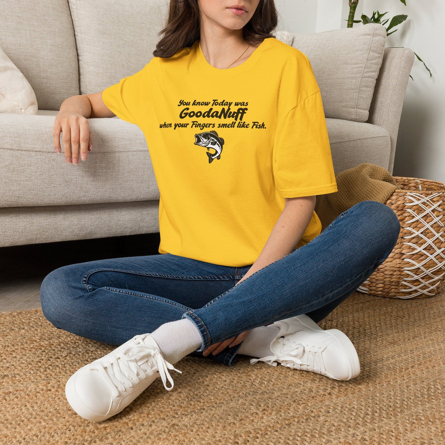 You know Today was GoodaNuff when your fingers smell like Fish Unisex Softstyle T-Shirt