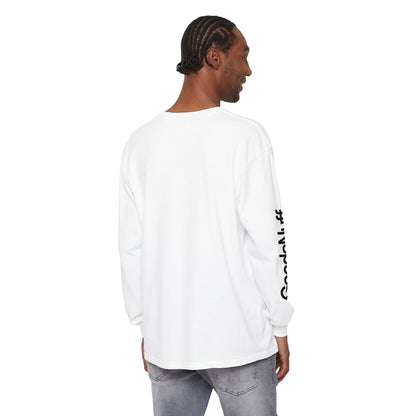 GoodaNuff Logo Long Sleeve Tee — Inspirational Apparel with Website & Social Icons