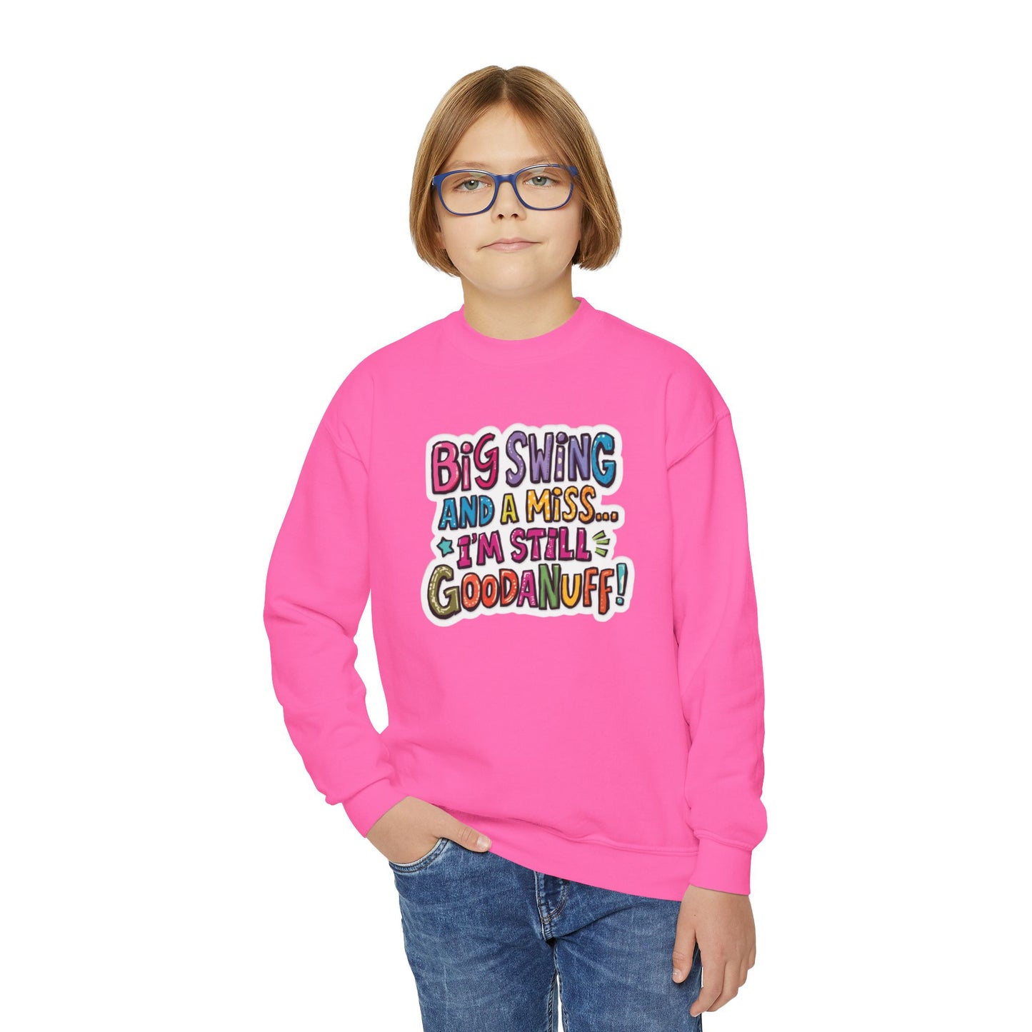 Big Swing and a Miss... I'm Still GoodaNuff Unisex Youth Hoodie
