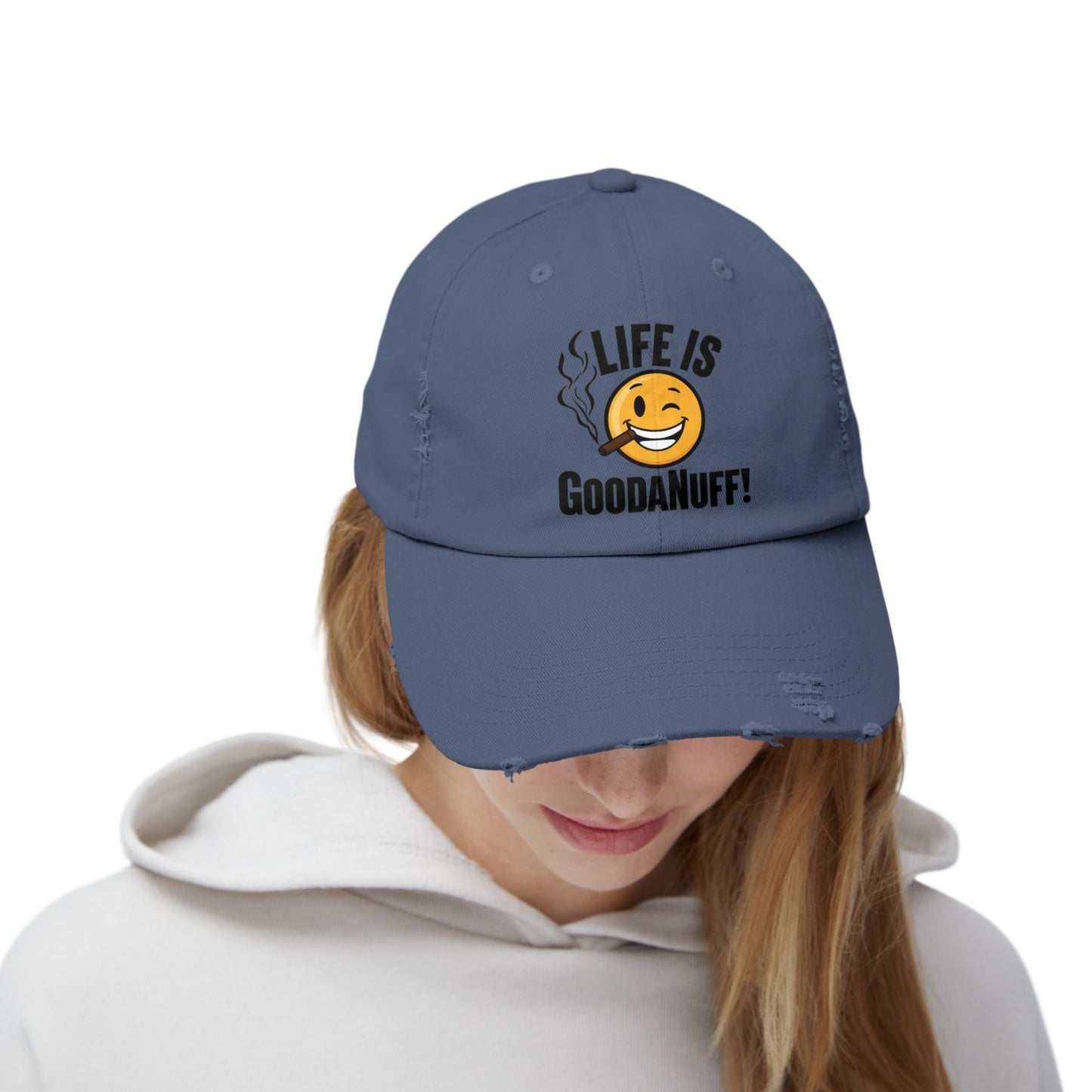 Life is GoodaNuff Distressed Baseball Cap
