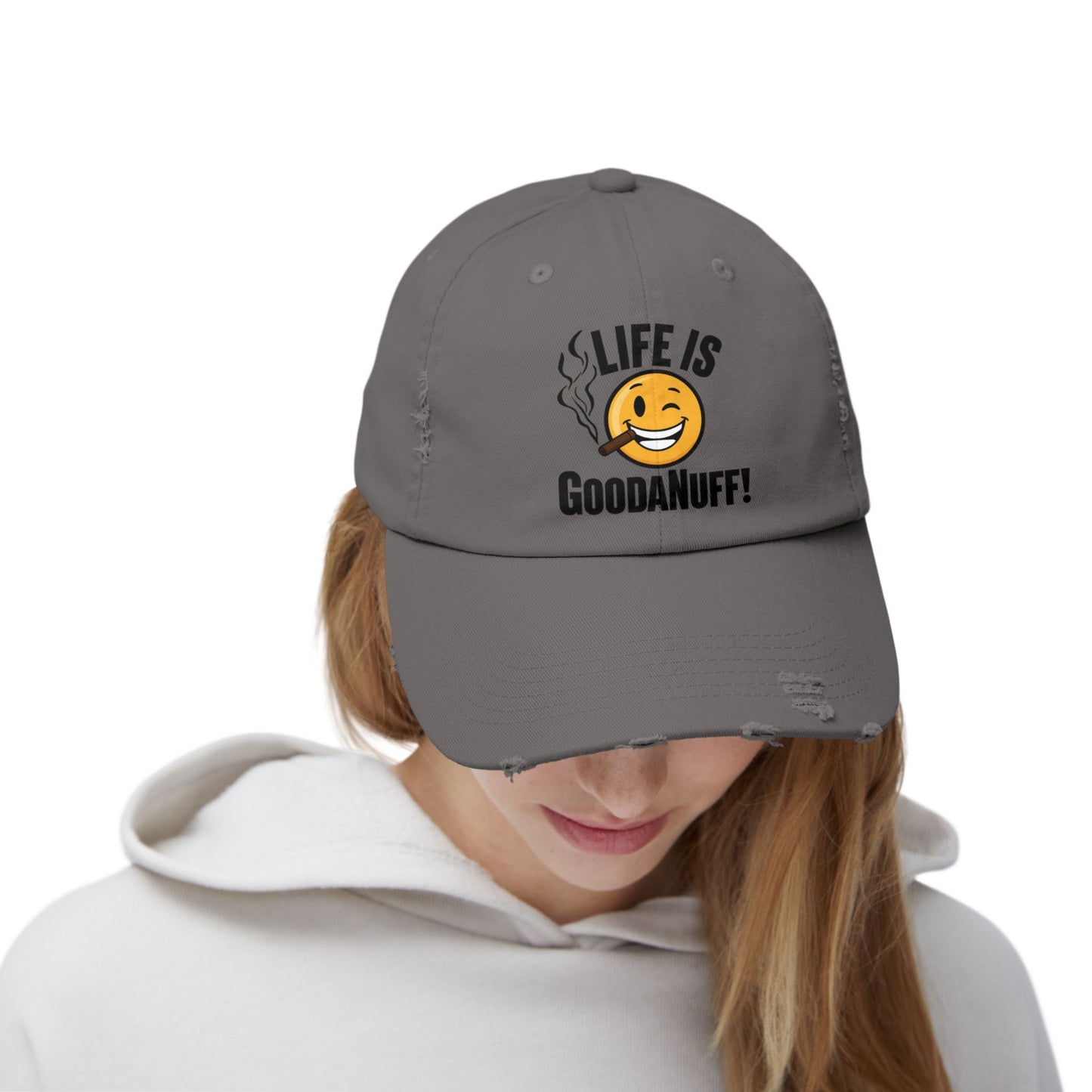 Life is GoodaNuff Distressed Baseball Cap