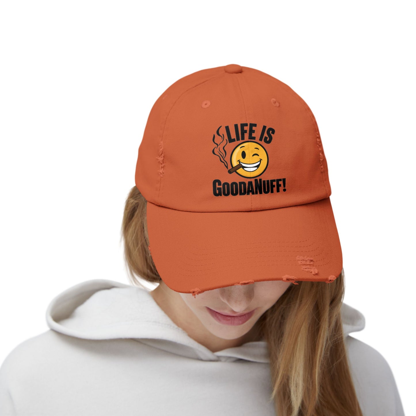 Life is GoodaNuff Distressed Baseball Cap